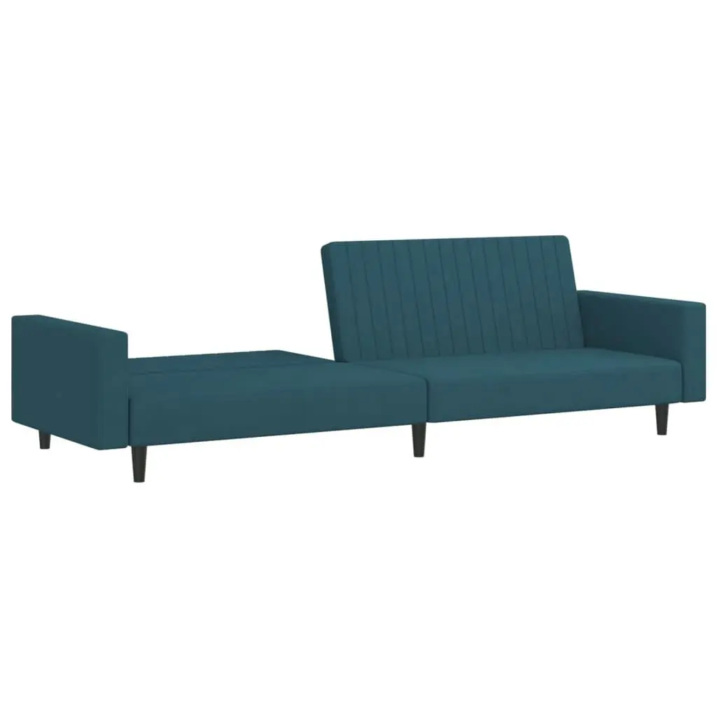 2-Seater Sofa Bed Blue Velvet 375936