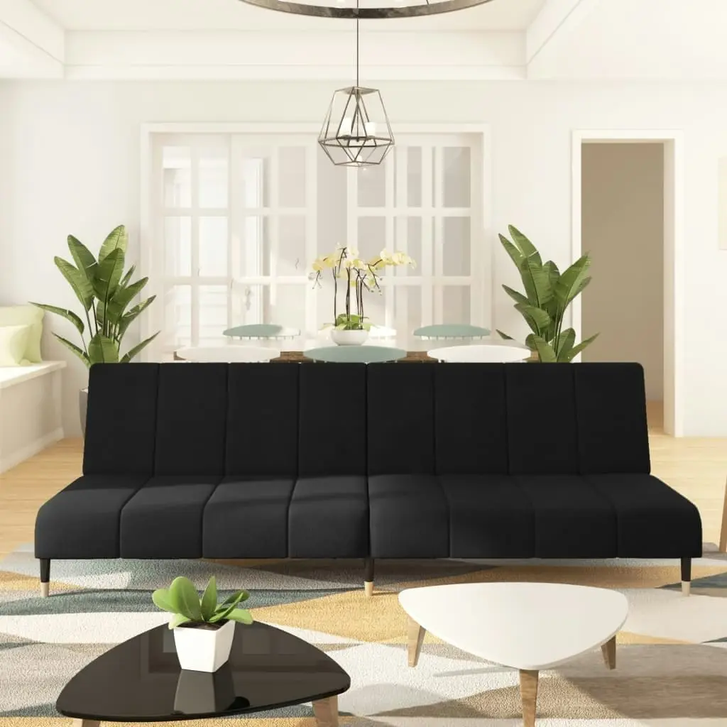 2-Seater Sofa Bed Black Velvet 375880