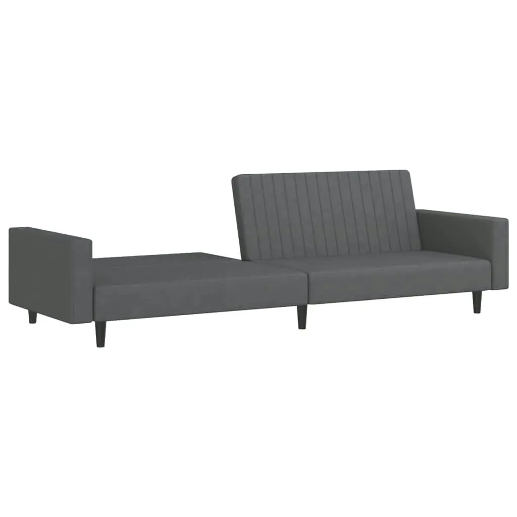 2-Seater Sofa Bed Dark Grey Velvet 375938