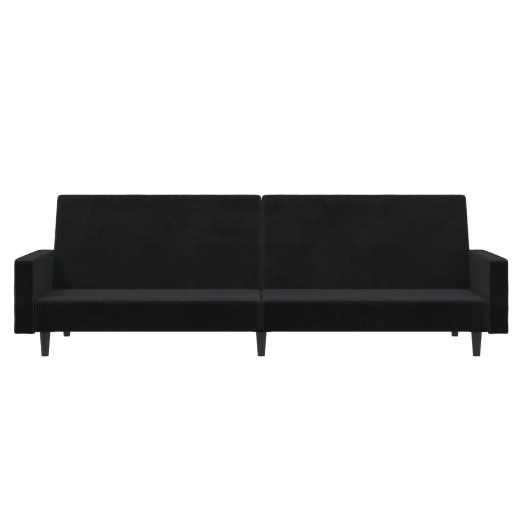 2-Seater Sofa Bed Black Velvet 375740