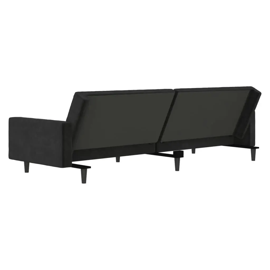 2-Seater Sofa Bed Black Velvet 375740