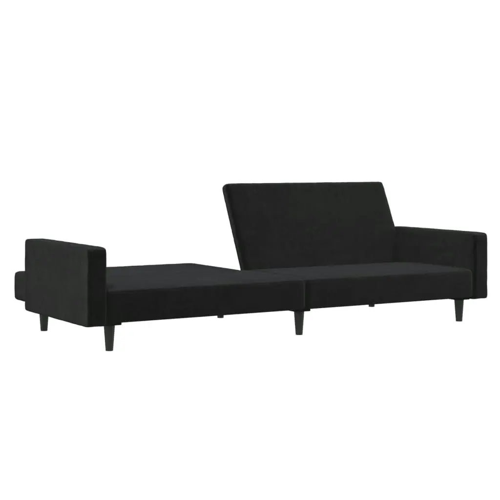 2-Seater Sofa Bed Black Velvet 375740