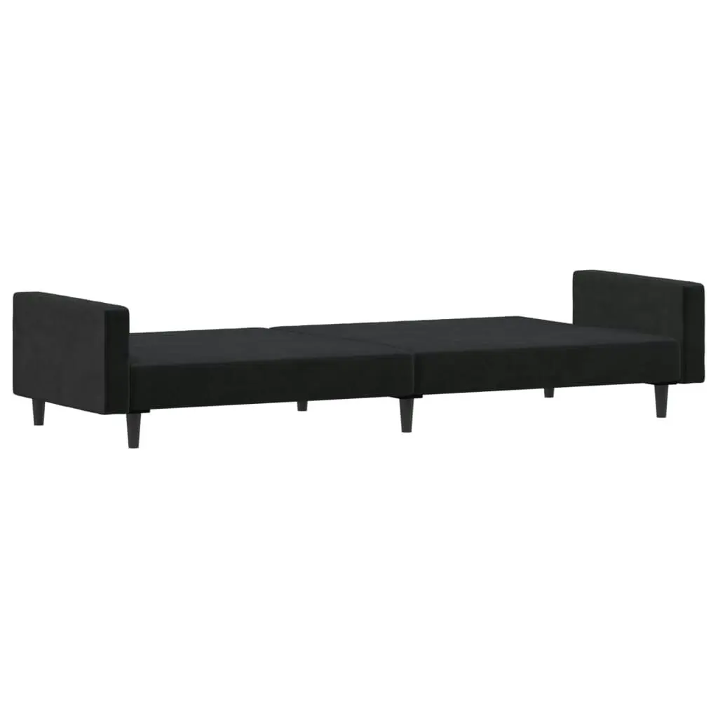 2-Seater Sofa Bed Black Velvet 375740