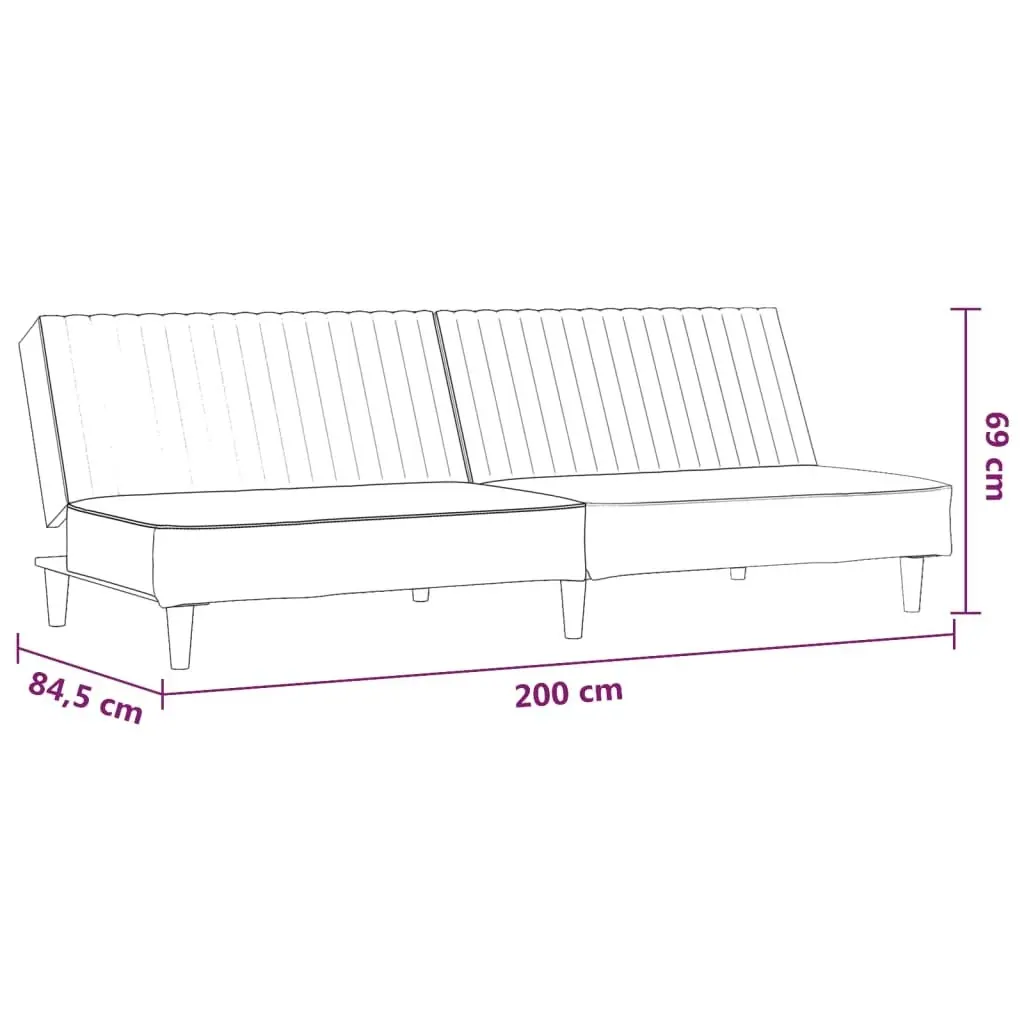 2-Seater Sofa Bed Cream Faux Leather 337661