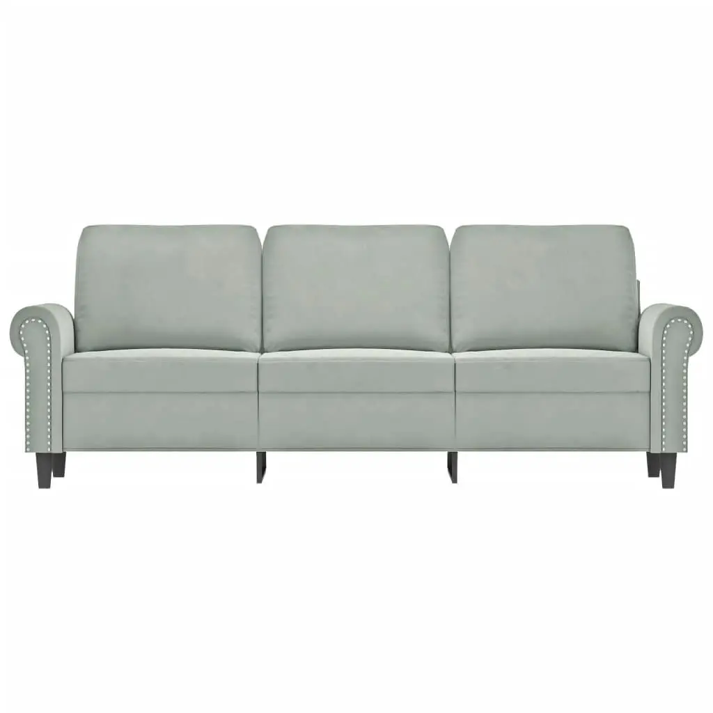 3-Seater Sofa Light Grey 180 cm Velvet 359539