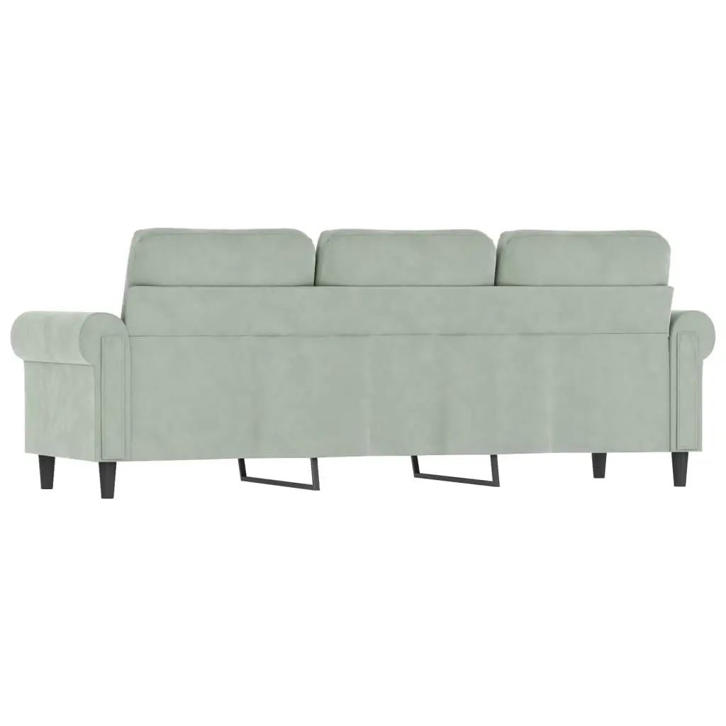 3-Seater Sofa Light Grey 180 cm Velvet 359539