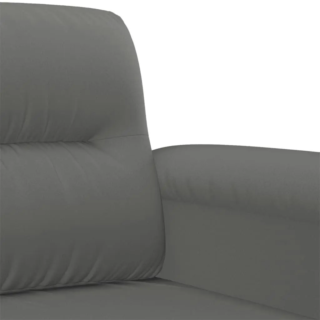 3-Seater Sofa Dark Grey 180 cm Microfibre Fabric 359569