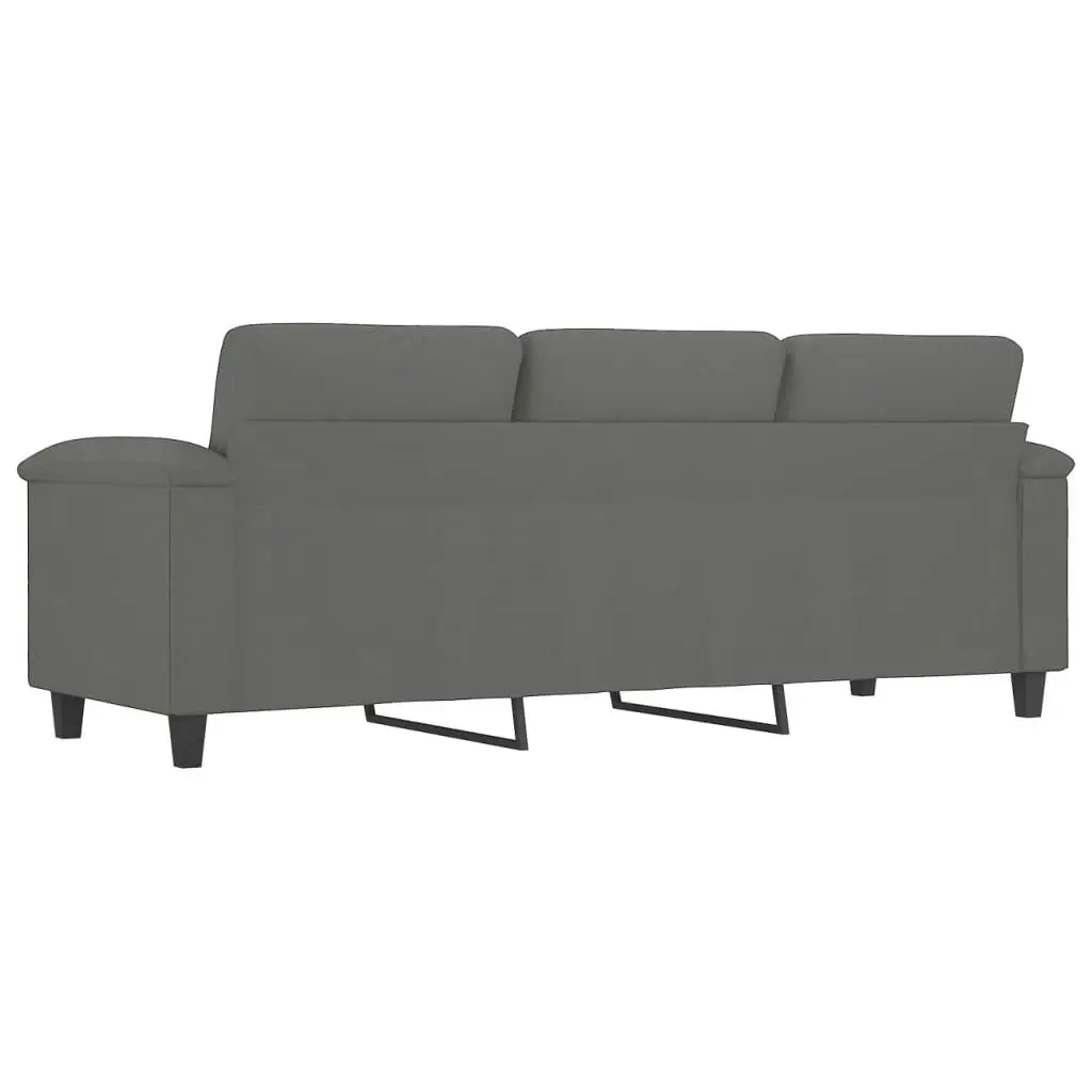 3-Seater Sofa Dark Grey 180 cm Microfibre Fabric 359569