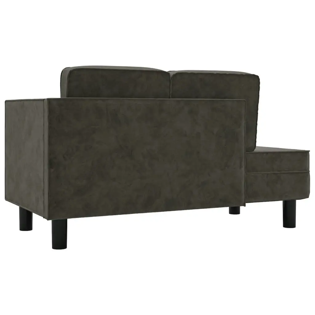 Chaise Lounge with Cushions and Bolster Dark Grey Velvet 340704