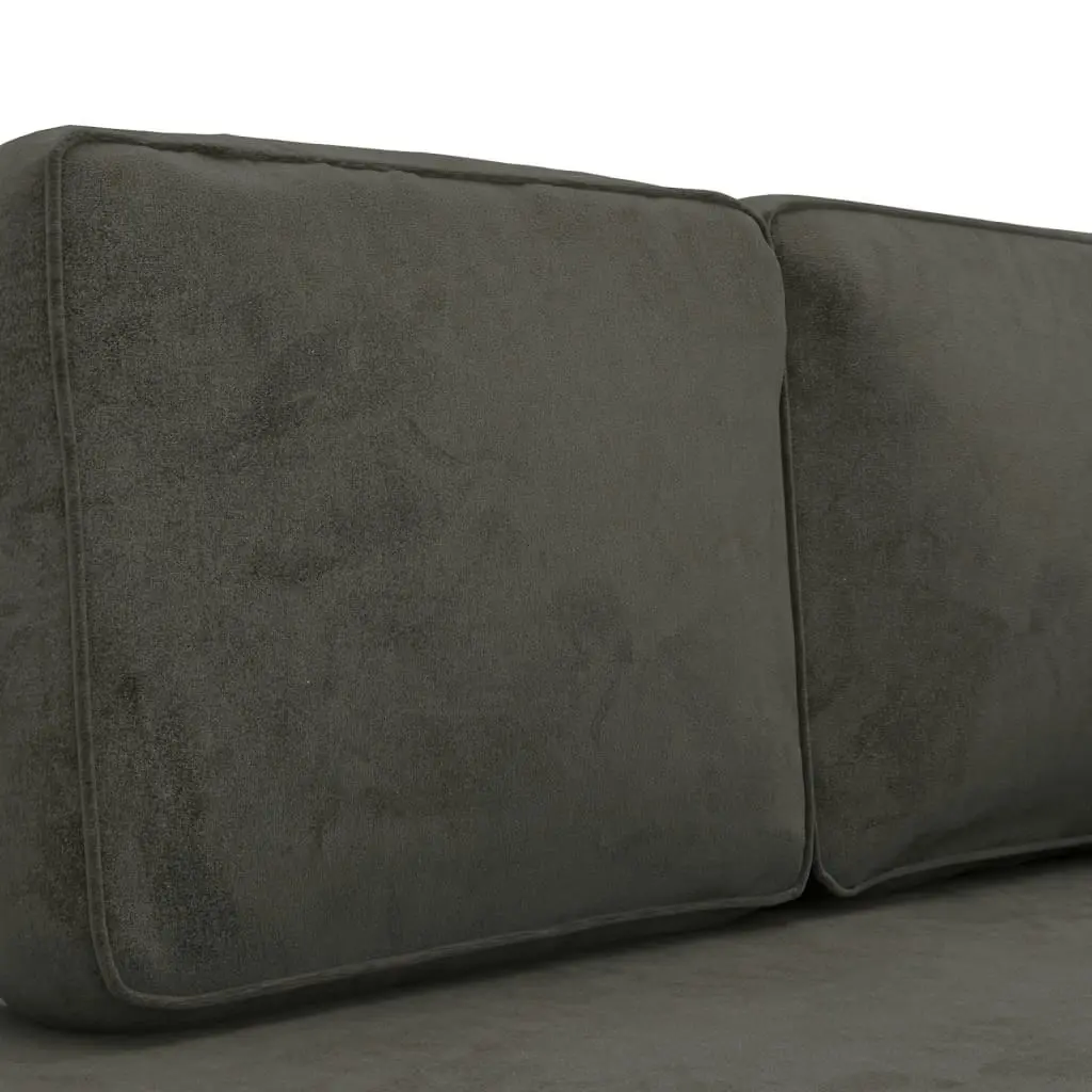 Chaise Lounge with Cushions and Bolster Dark Grey Velvet 340704