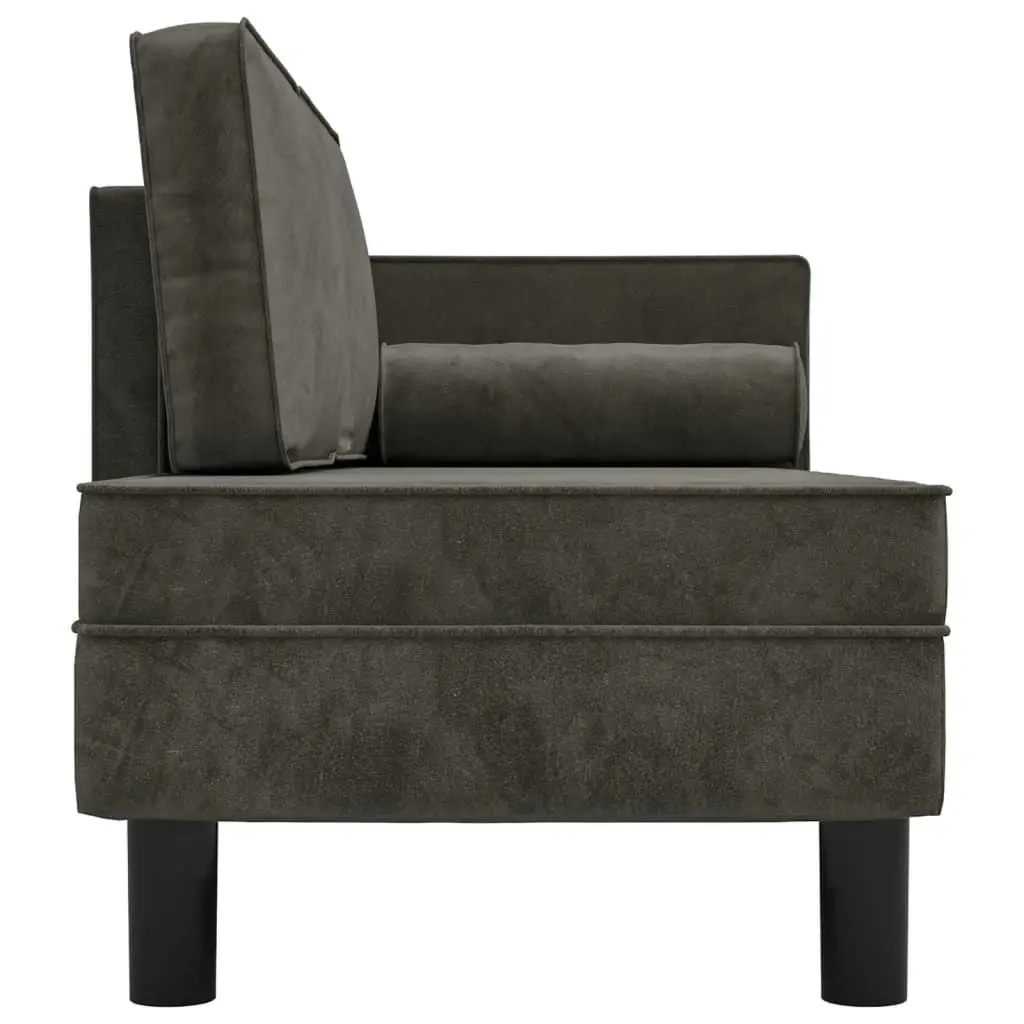 Chaise Lounge with Cushions and Bolster Dark Grey Velvet 340704