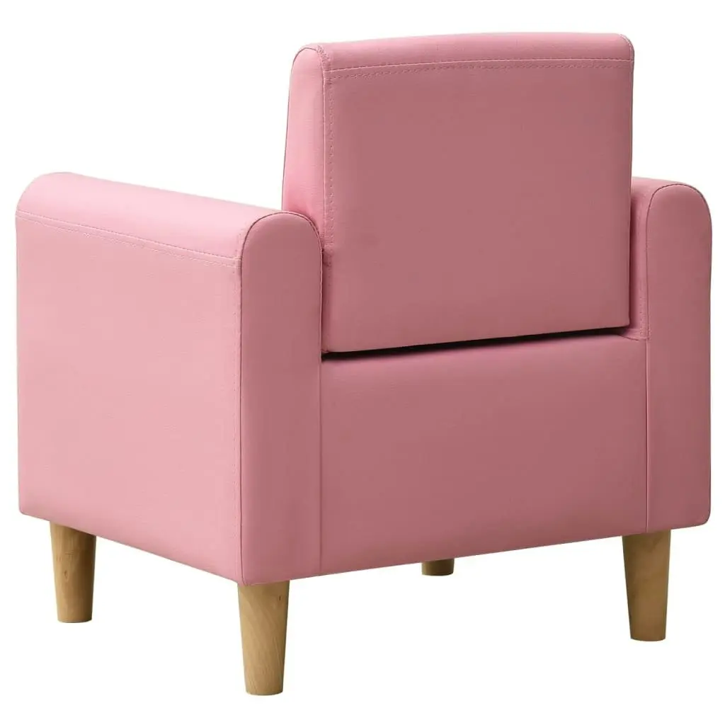 Children Sofa Pink Faux Leather 325503