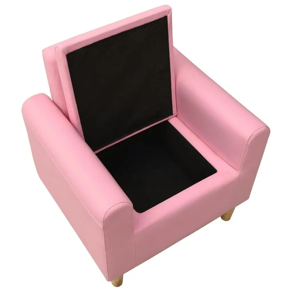 Children Sofa Pink Faux Leather 325503