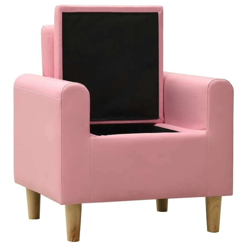 Children Sofa Pink Faux Leather 325503