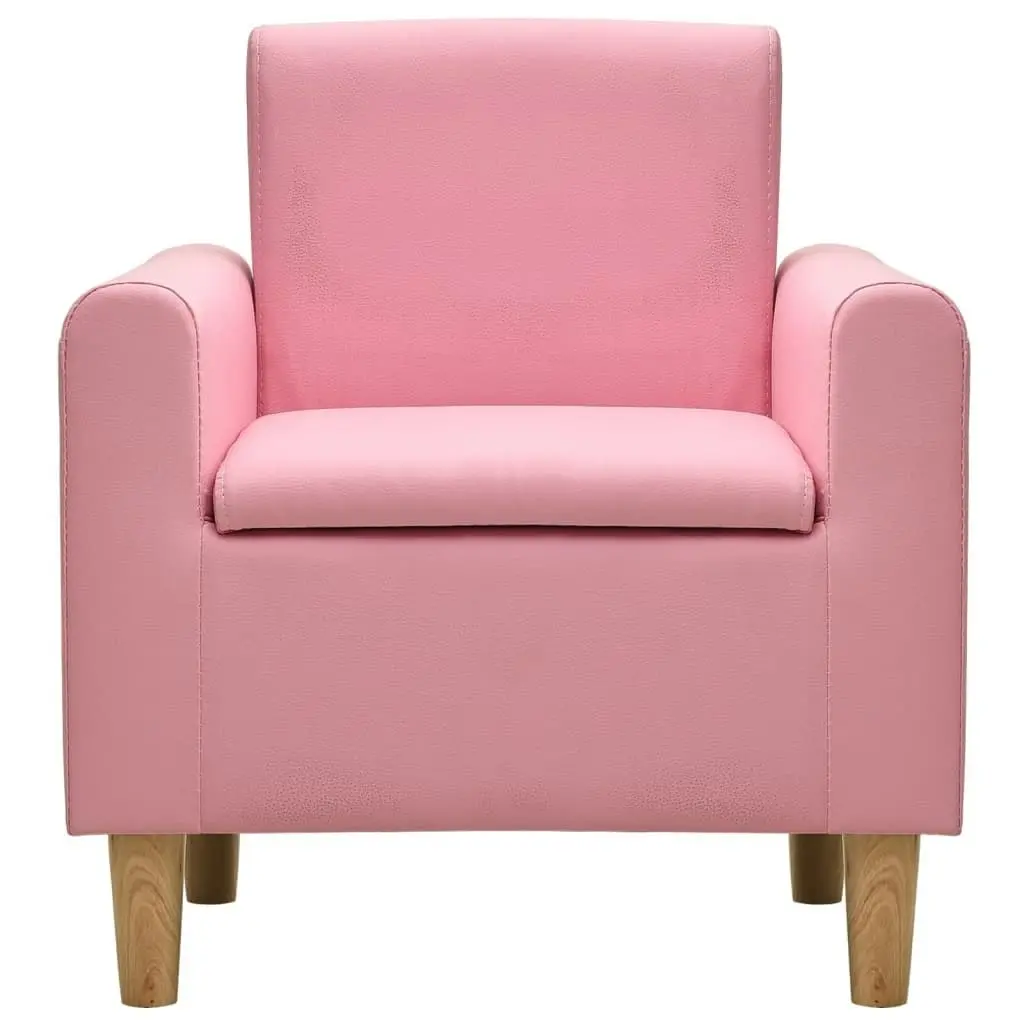 Children Sofa Pink Faux Leather 325503