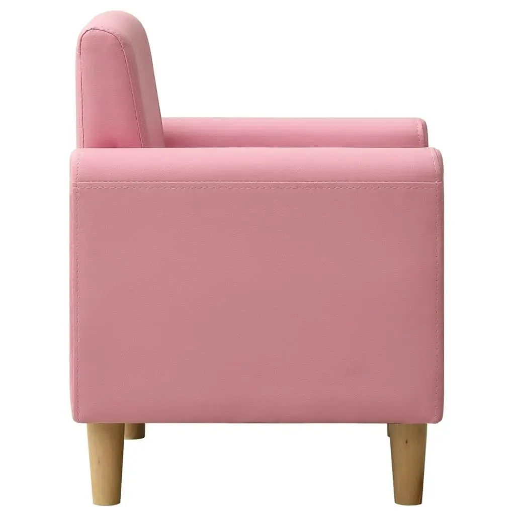 Children Sofa Pink Faux Leather 325503