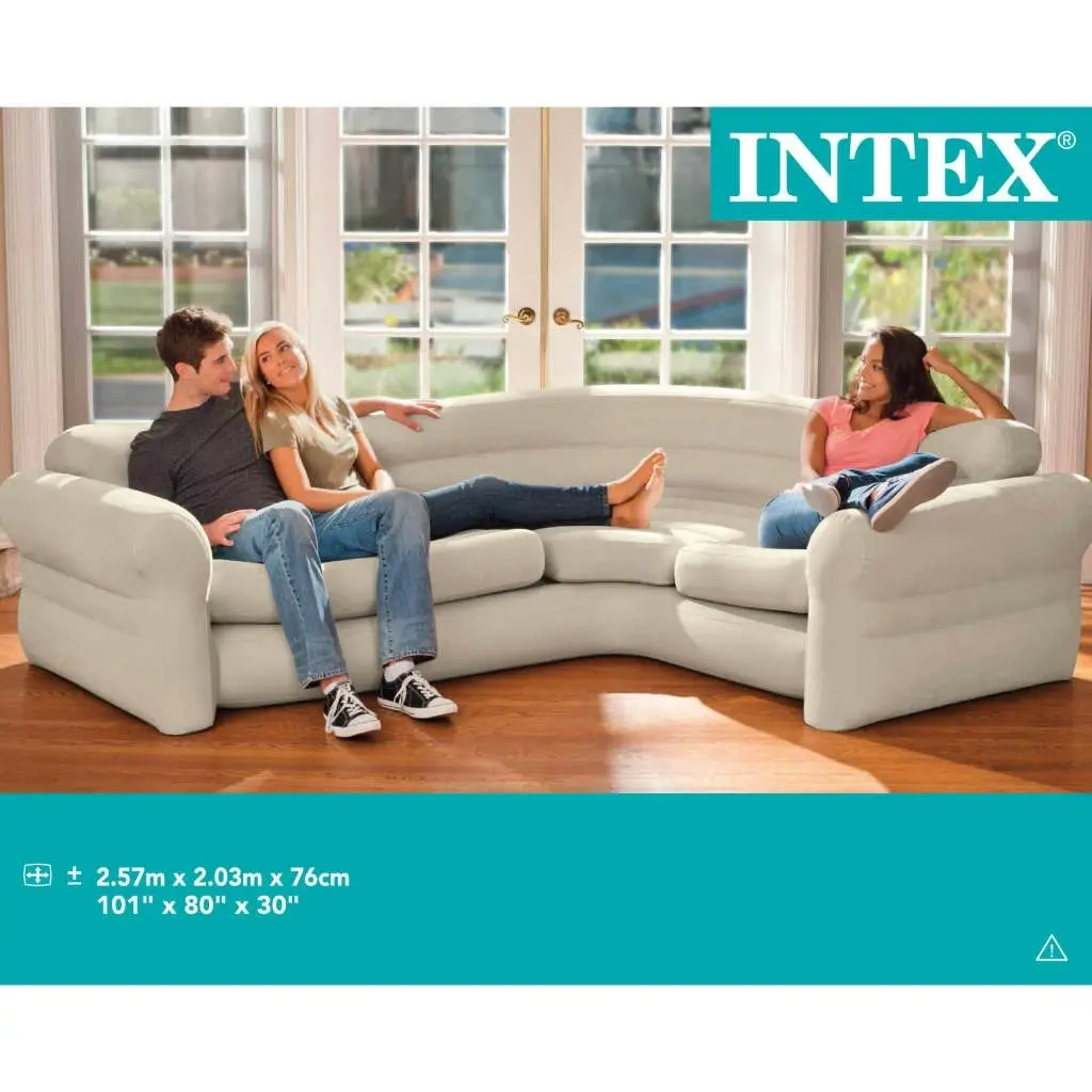 Intex Inflatable Corner Sofa/Couch 257x203x76 cm 68575NP 3202736