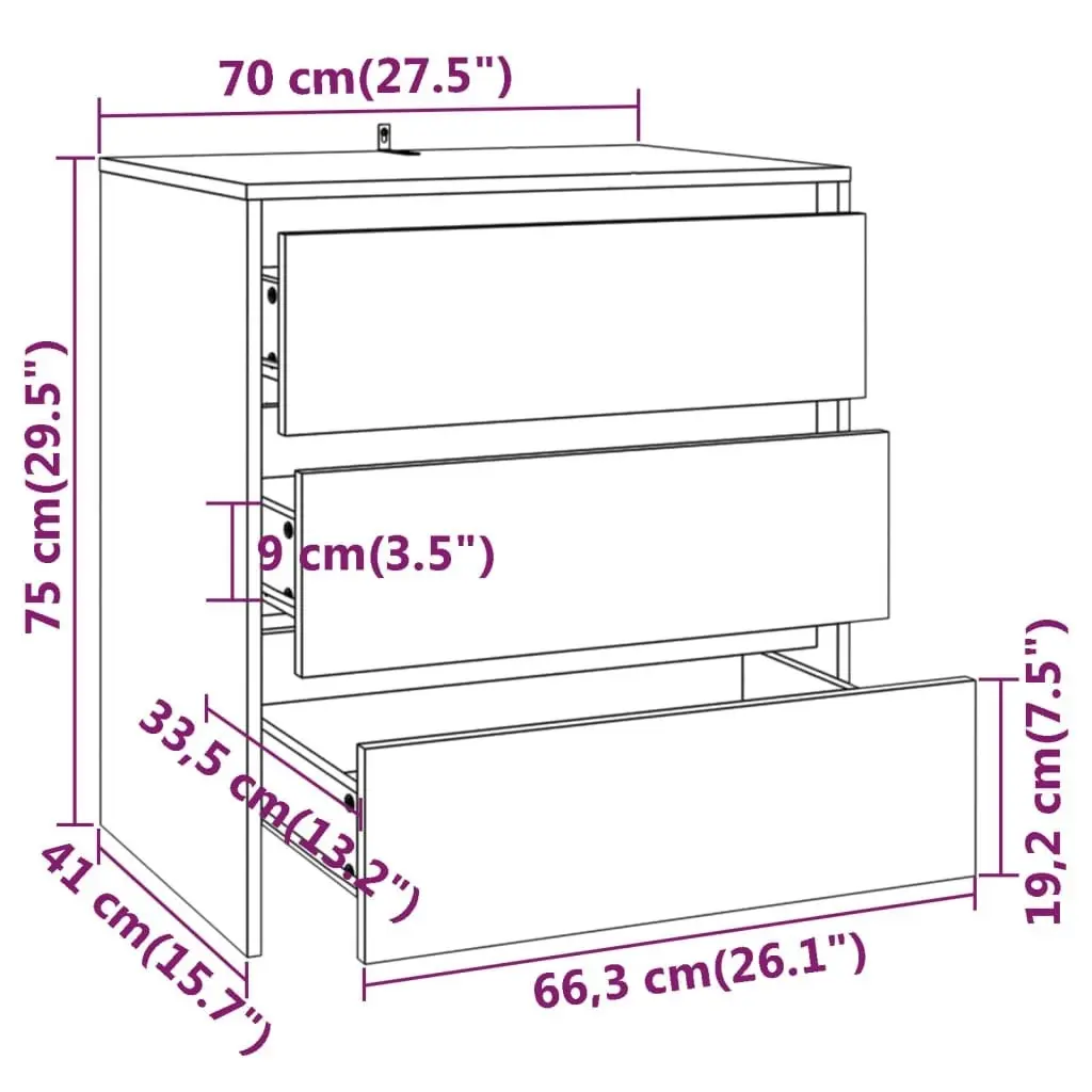 2 Piece Sideboard Grey Sonoma Engineered Wood 3098063