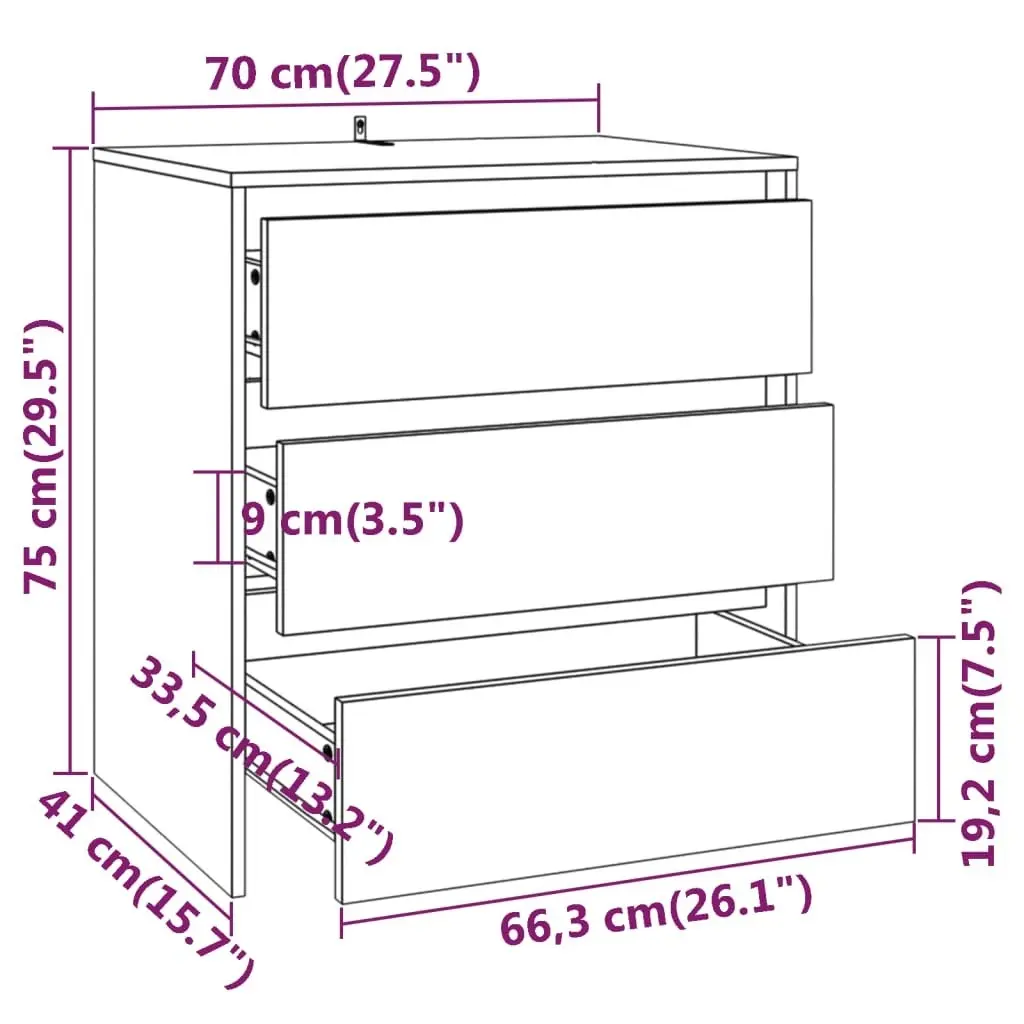 2 Piece Sideboard Concrete Grey Engineered Wood 3098060