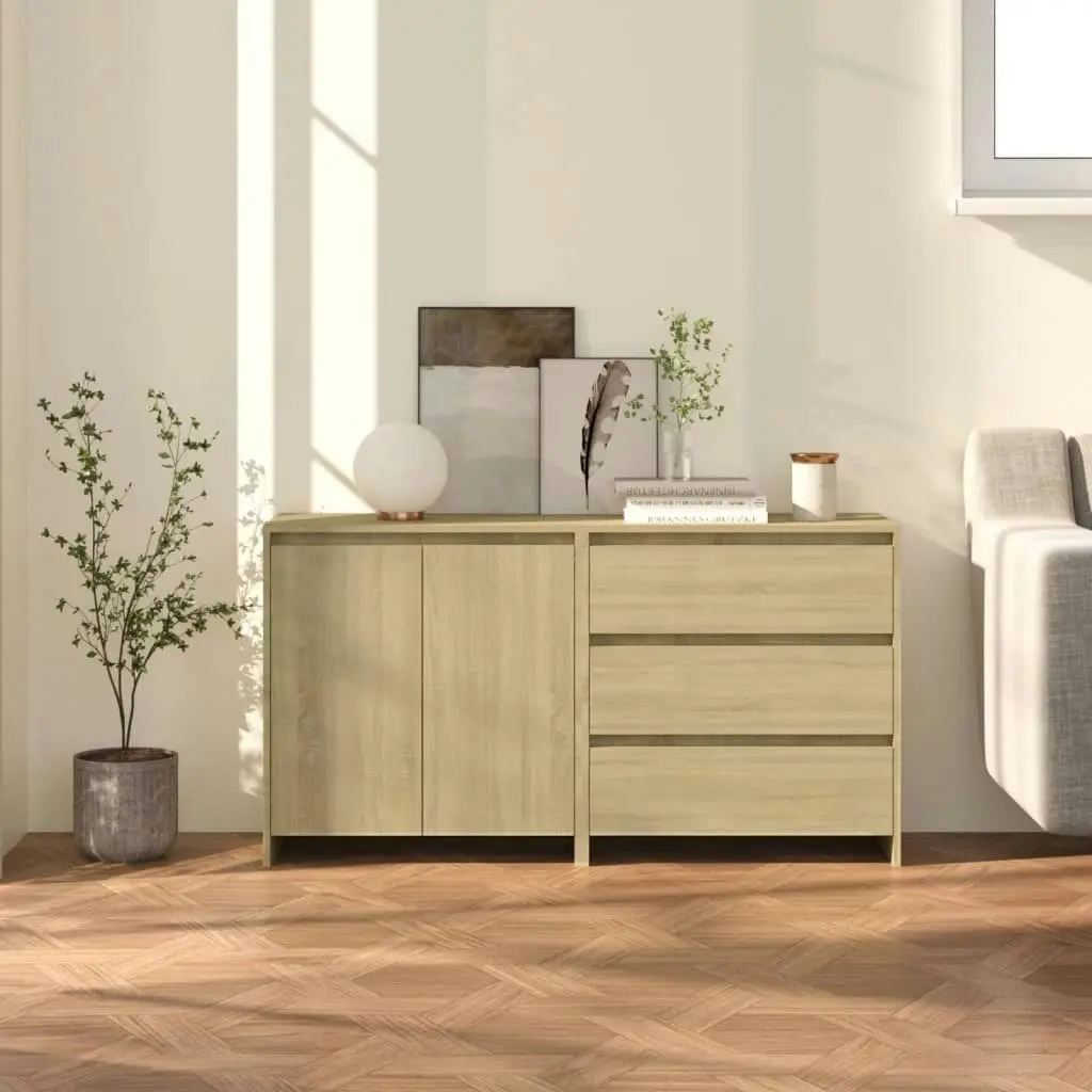 2 Piece Sideboard Sonoma Oak Engineered Wood 3098059