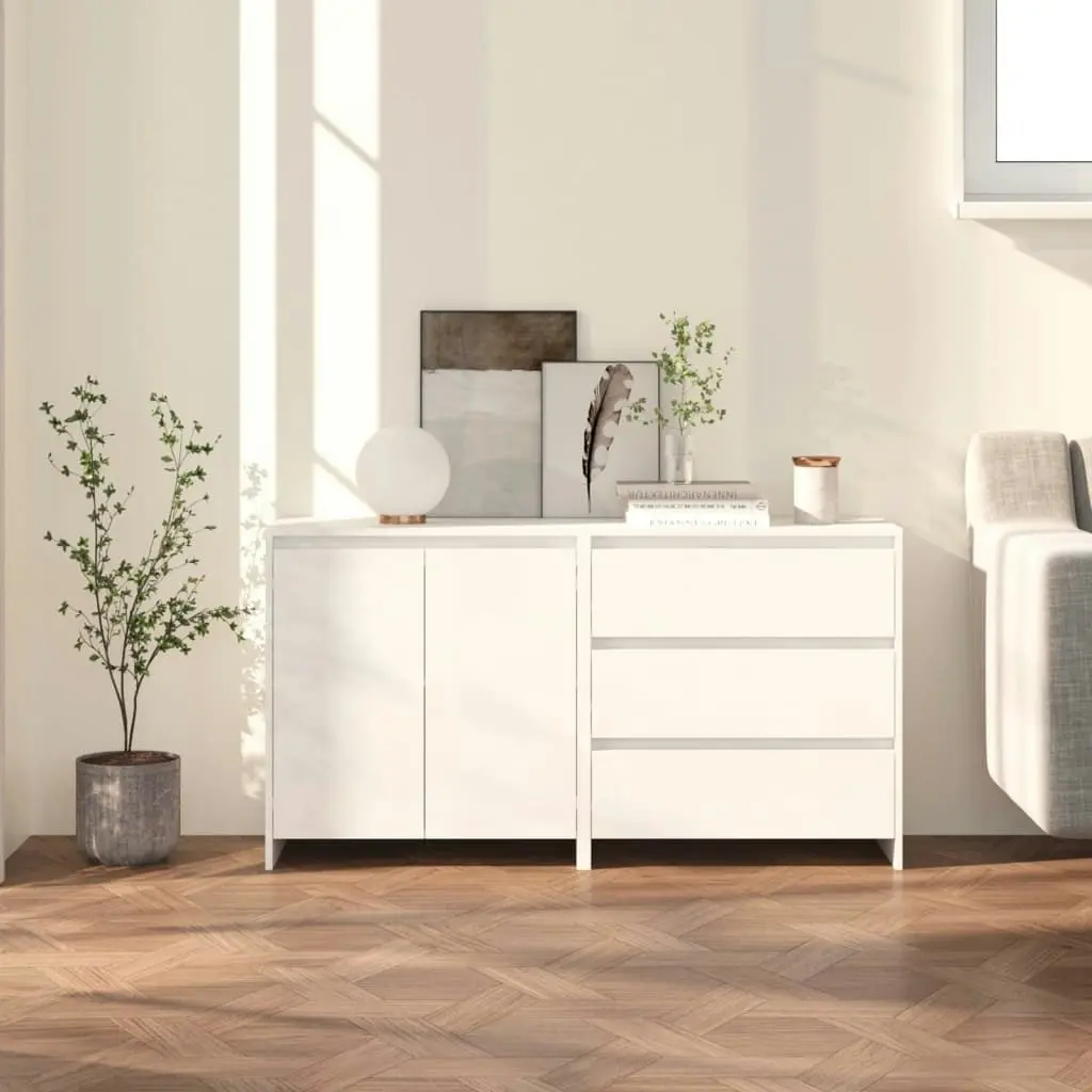 2 Piece Sideboard White Engineered Wood 3098057