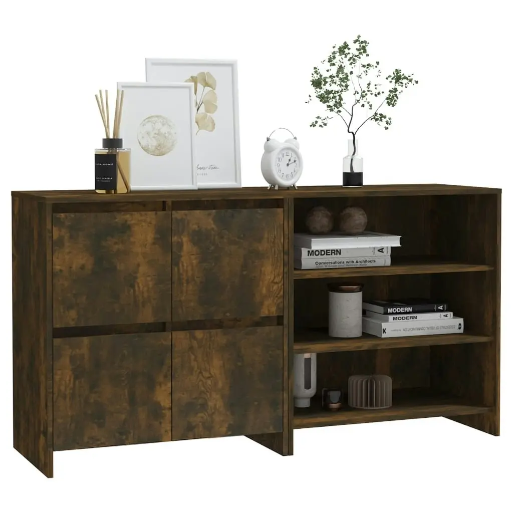 2 Piece Sideboard Smoked Oak Engineered Wood 3098086