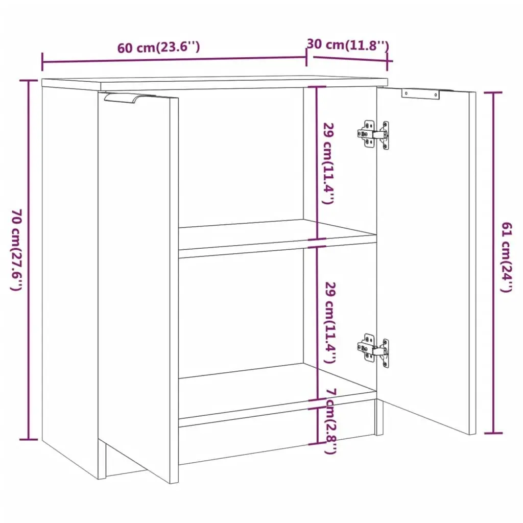 3 Piece Sideboards Concrete Grey Engineered Wood 3115783