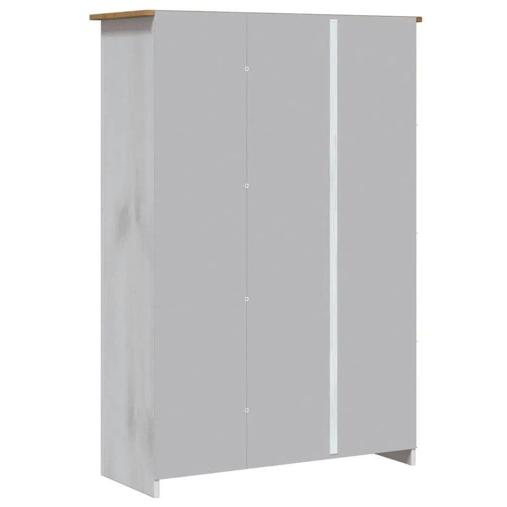 3-Door Wardrobe White 118x50x171.5 cm Pine Panama Range 282663