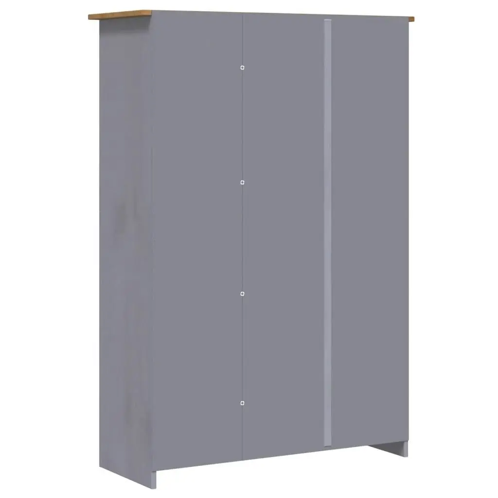 3-Door Wardrobe Grey 118x50x171.5 cm Pine Panama Range 282662