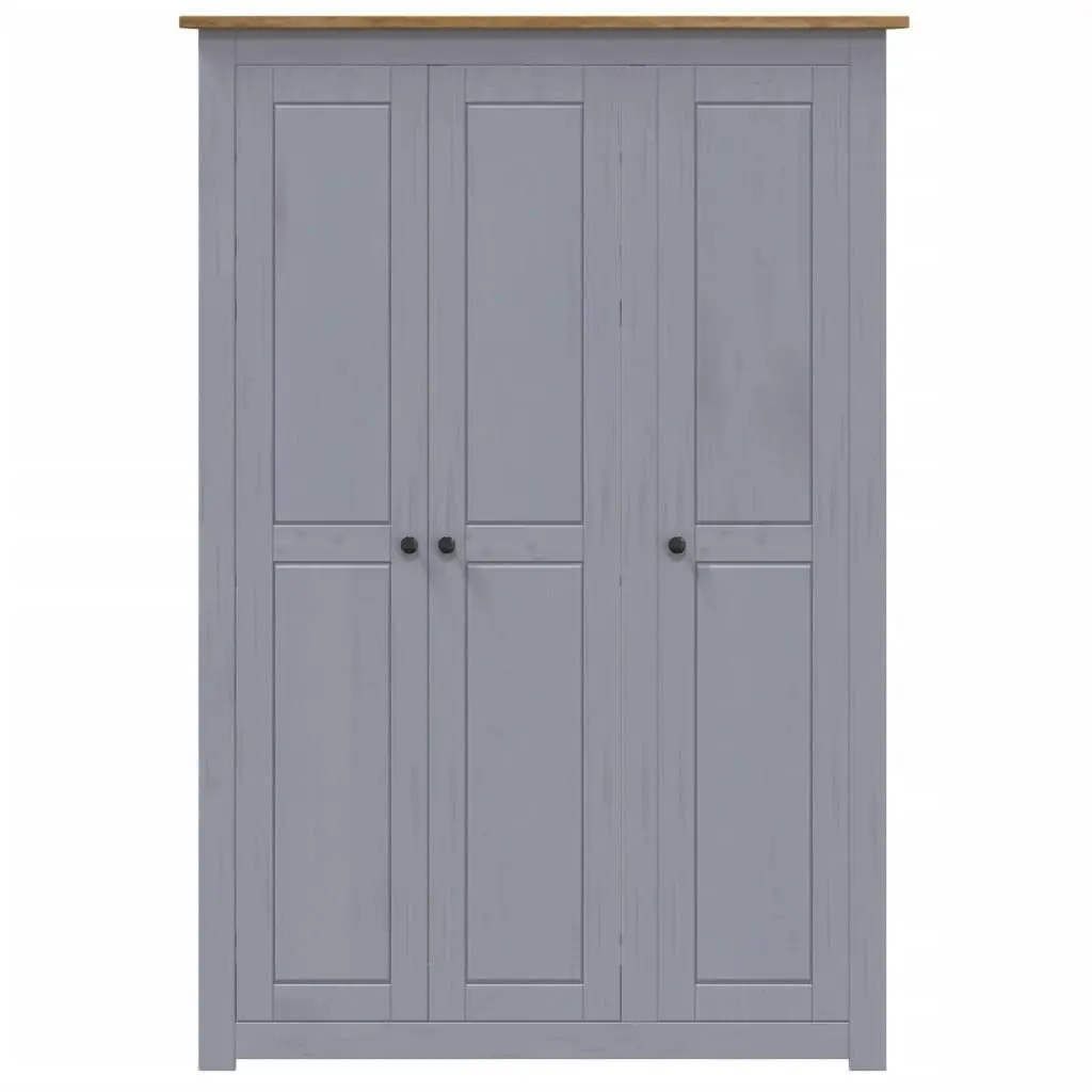 3-Door Wardrobe Grey 118x50x171.5 cm Pine Panama Range 282662