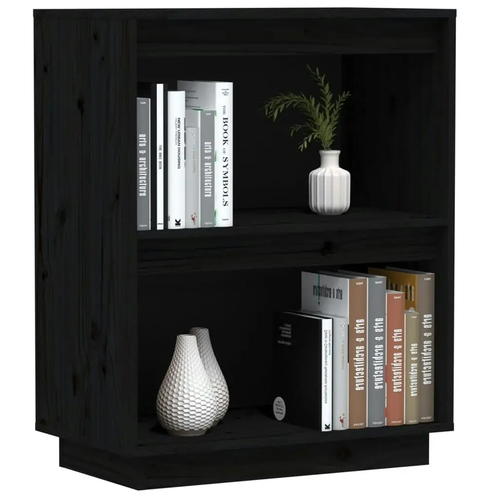 Console Cabinet Black 60x34x75 cm Solid Wood Pine 813823