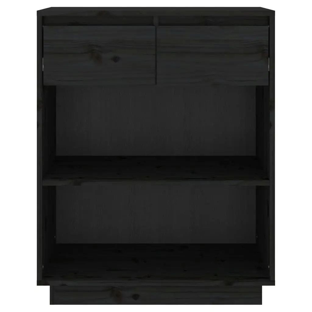 Console Cabinet Black 60x34x75 cm Solid Wood Pine 813838