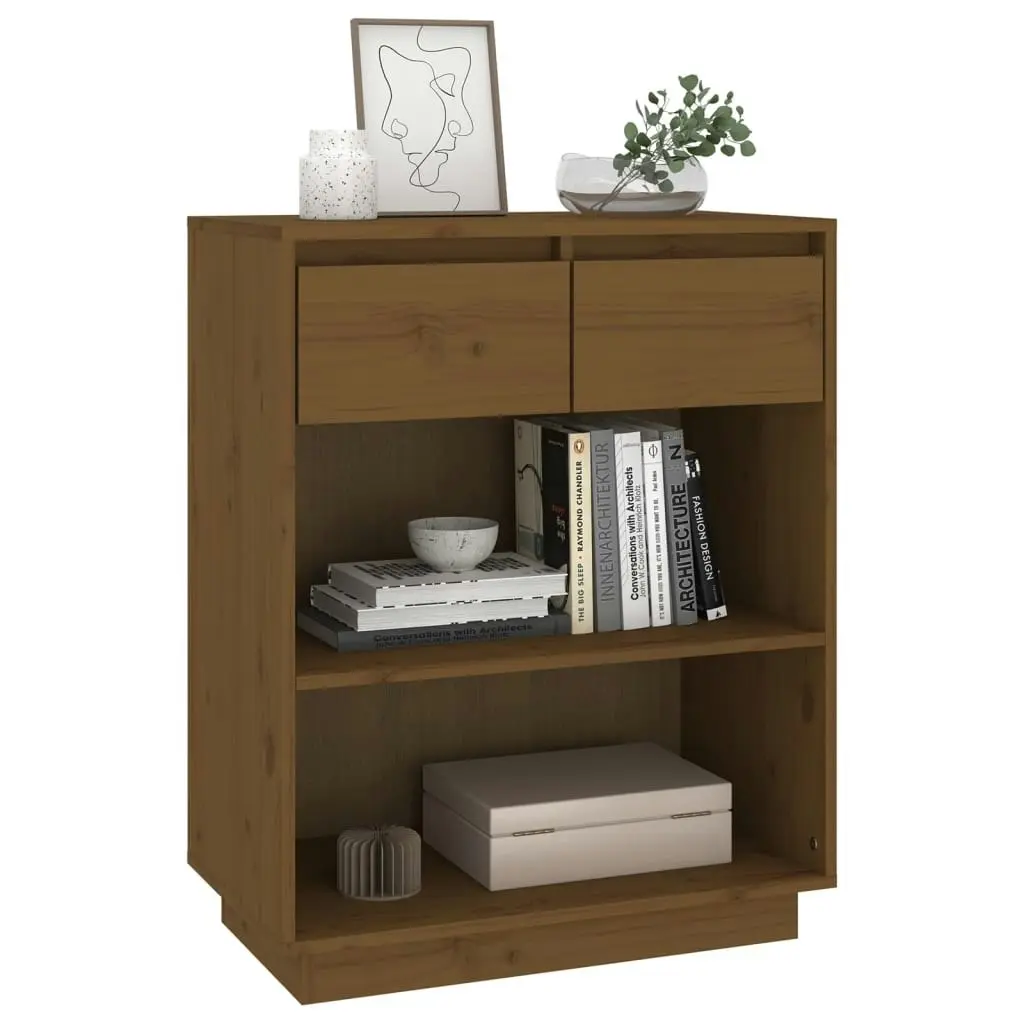 Console Cabinet Honey Brown 60x34x75 cm Solid Wood Pine 813837