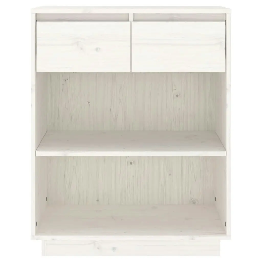 Console Cabinet White 60x34x75 cm Solid Wood Pine 813835