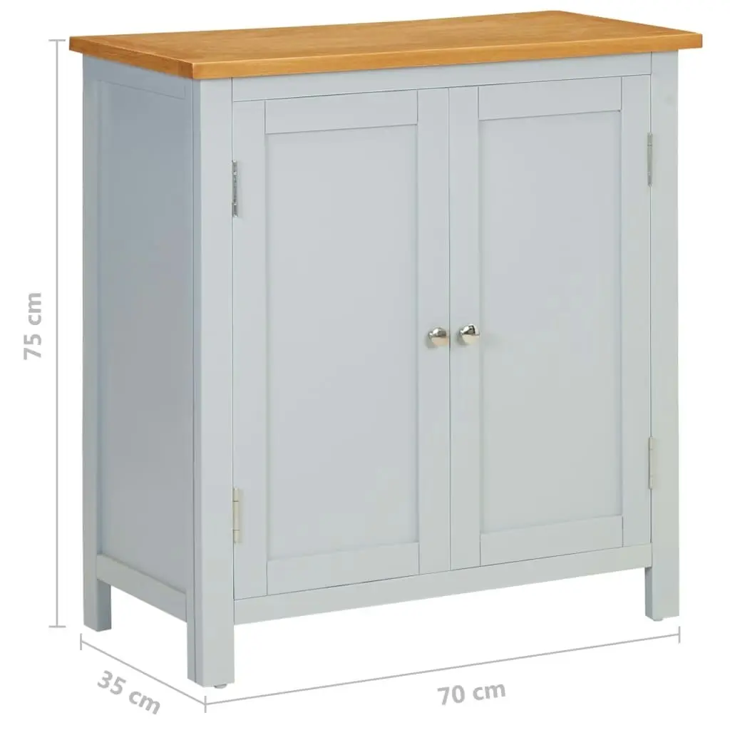 Cupboard 70x35x75 cm Solid Oak Wood 288623