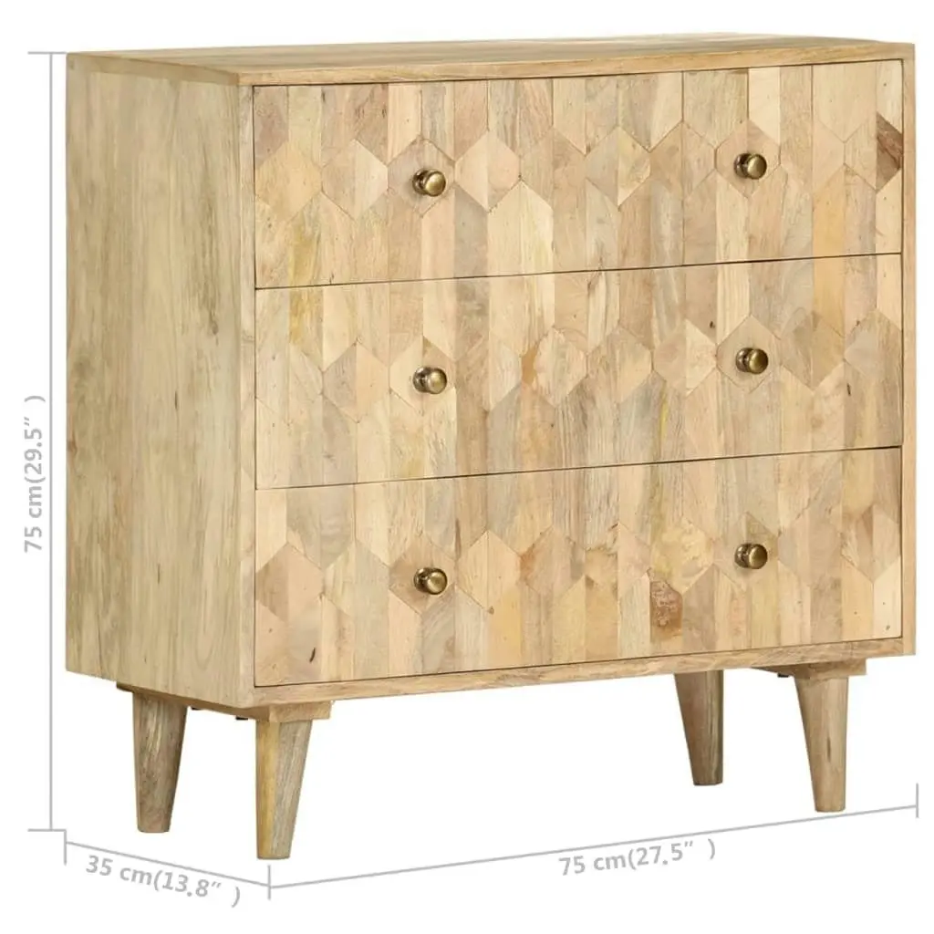 Drawer Cabinet 75x35x75 cm Solid Mango Wood 286140