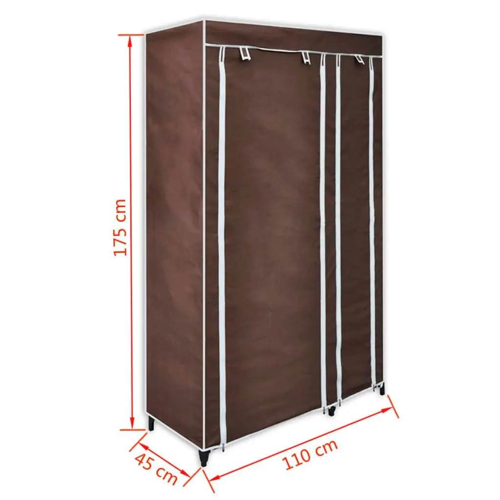 Fabric Wardrobes 2 pcs Brown 60722