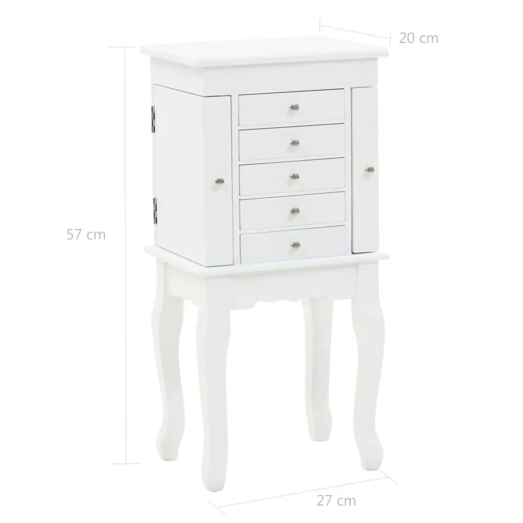 Free Standing Jewelery Cabinet White 246960