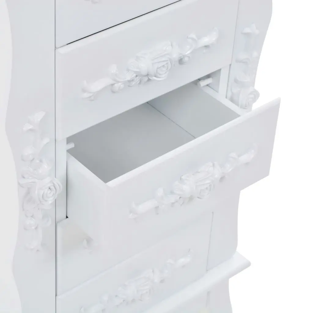 Free Standing Jewelery Cabinet White 246959