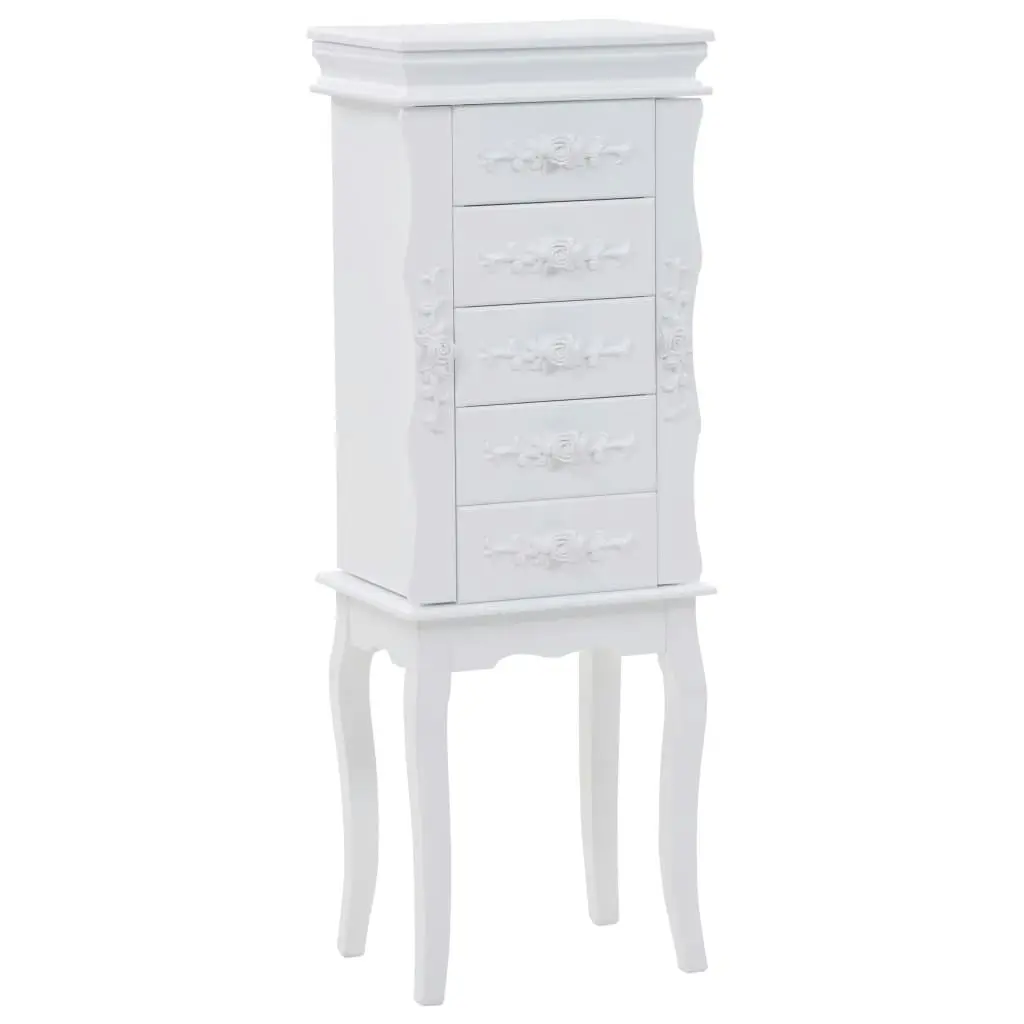 Free Standing Jewelery Cabinet White 246959