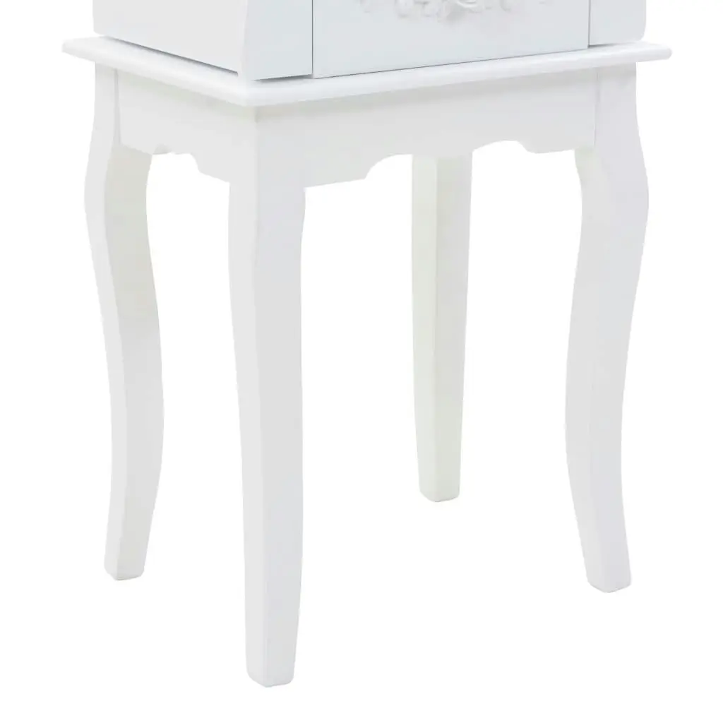 Free Standing Jewelery Cabinet White 246959