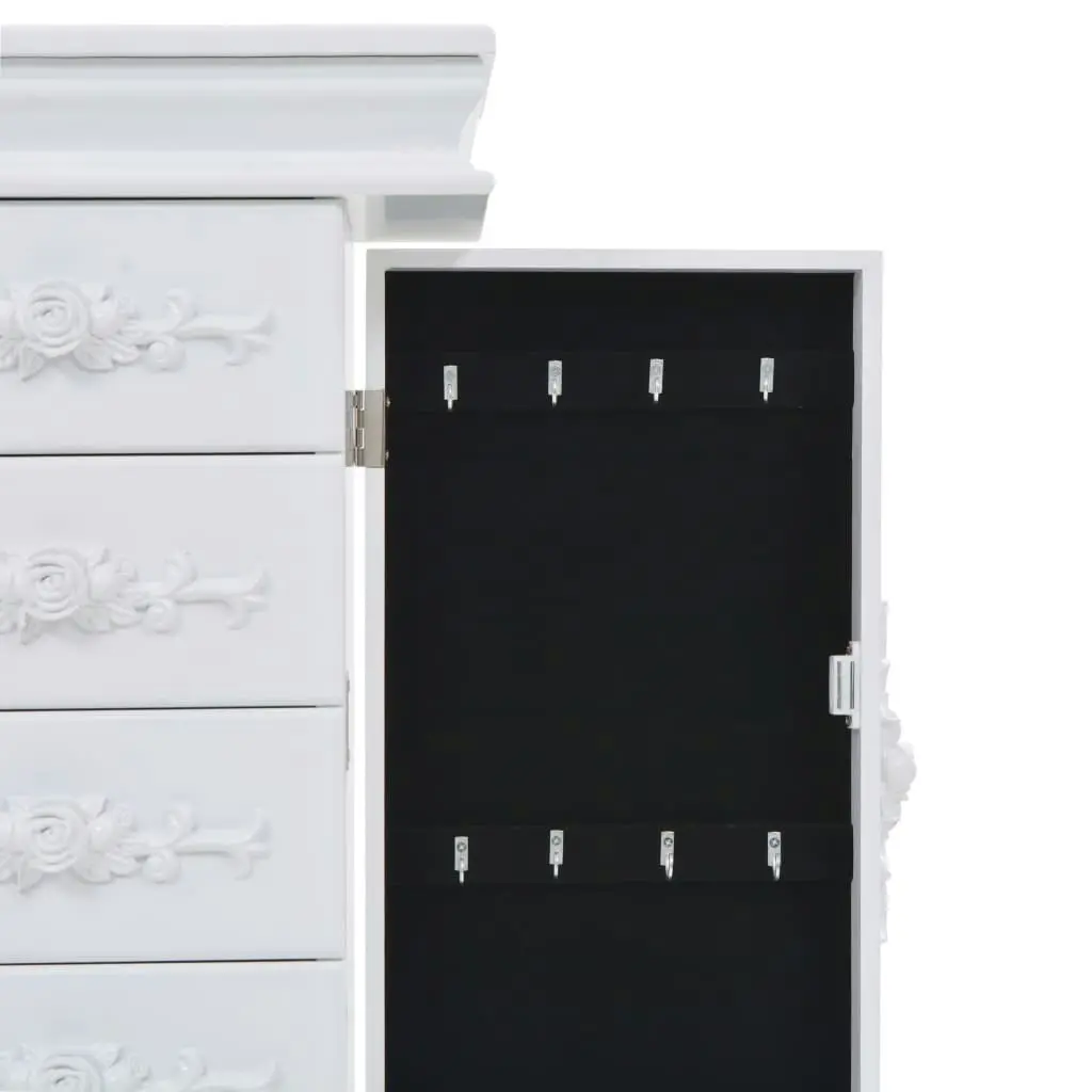 Free Standing Jewelery Cabinet White 246959