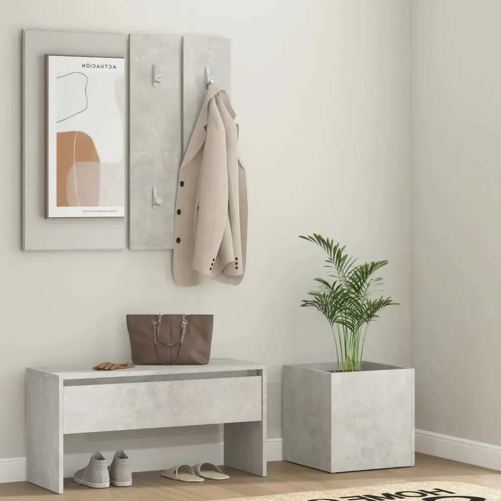 Hallway Furniture Set Concrete Grey Engineered Wood 3082057