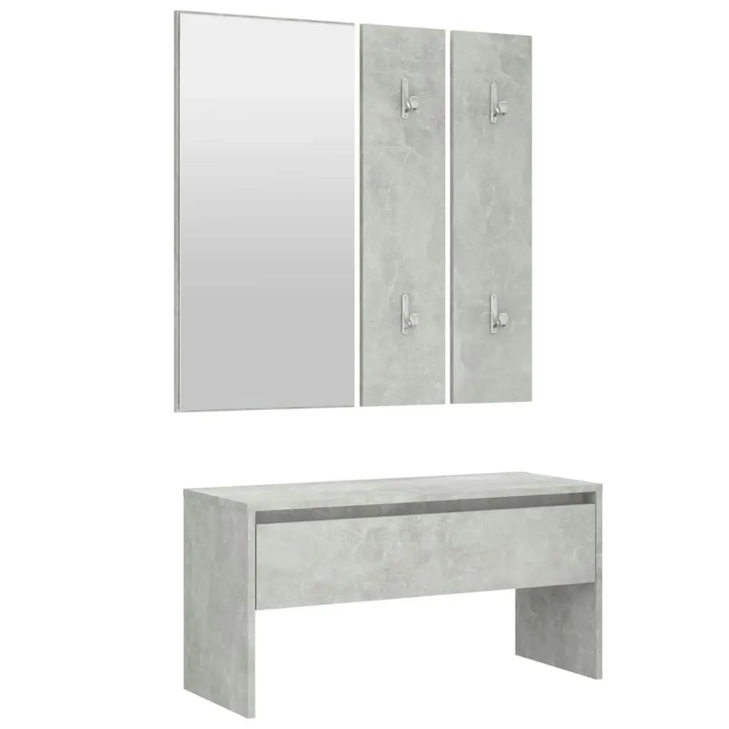 Hallway Furniture Set Concrete Grey Engineered Wood 3082057