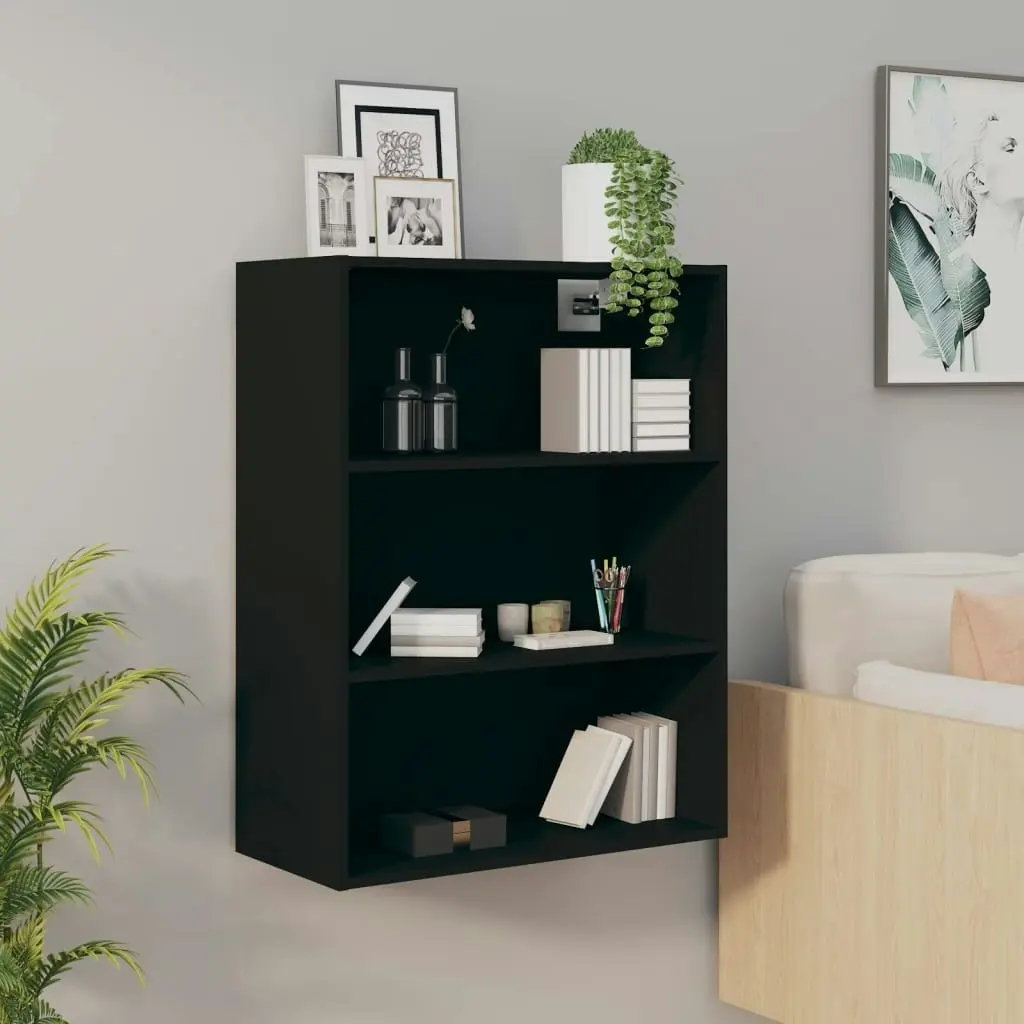 Hanging Wall Cabinet Black 69.5x32.5x90 cm 812313