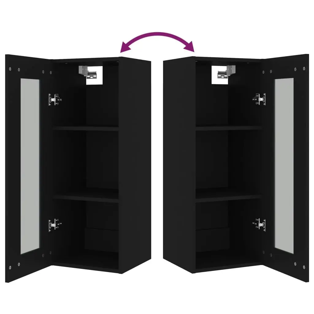 Hanging Wall Cabinet Black 34.5x34x90 cm 812448