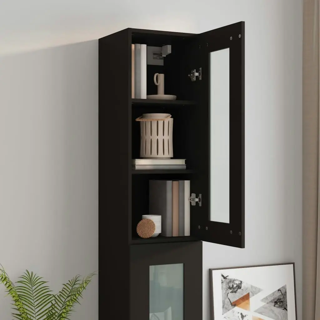 Hanging Wall Cabinet Black 34.5x34x90 cm 812448