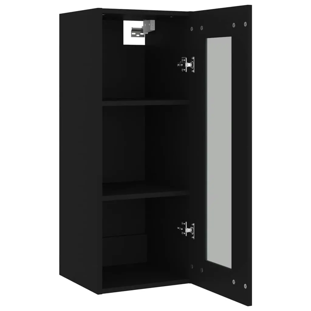 Hanging Wall Cabinet Black 34.5x34x90 cm 812448