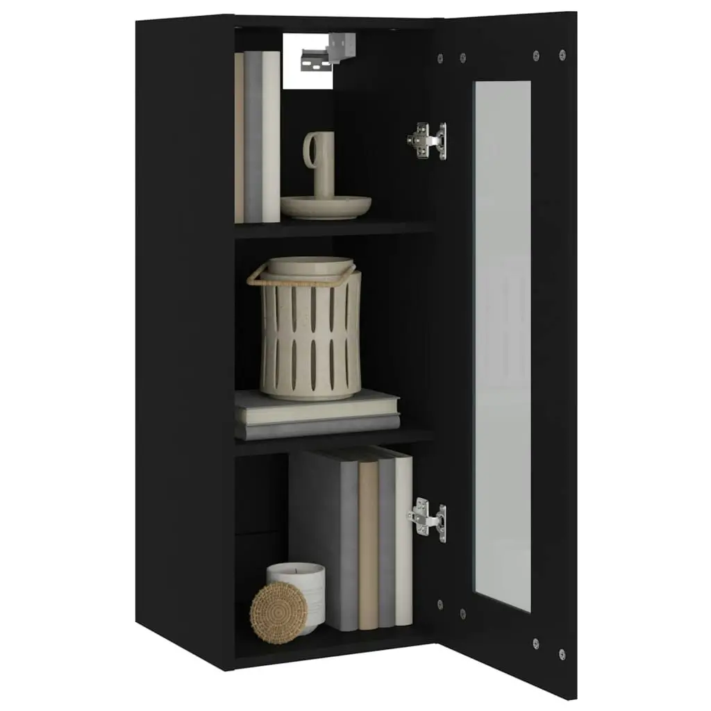 Hanging Wall Cabinet Black 34.5x34x90 cm 812448