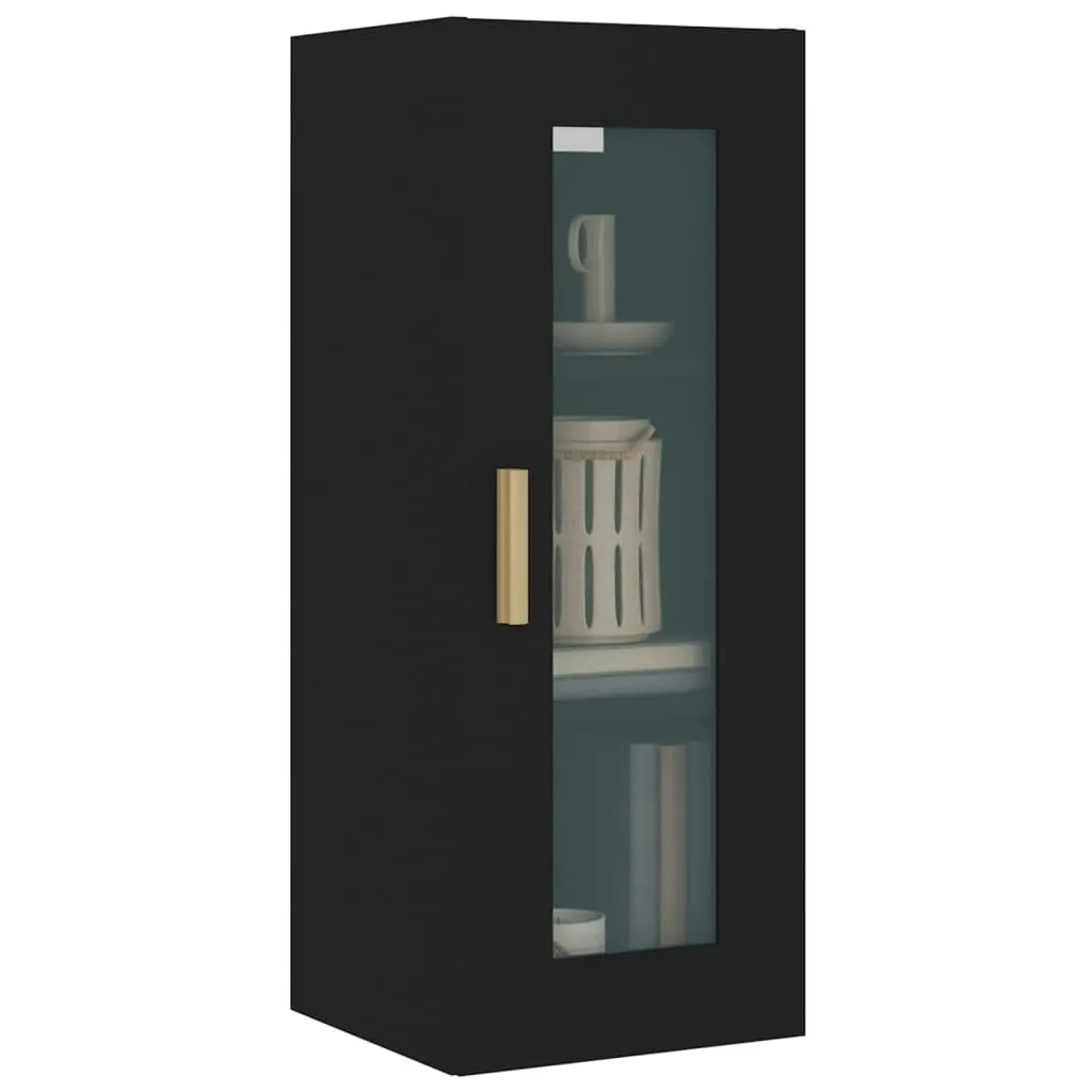 Hanging Wall Cabinet Black 34.5x34x90 cm 812448